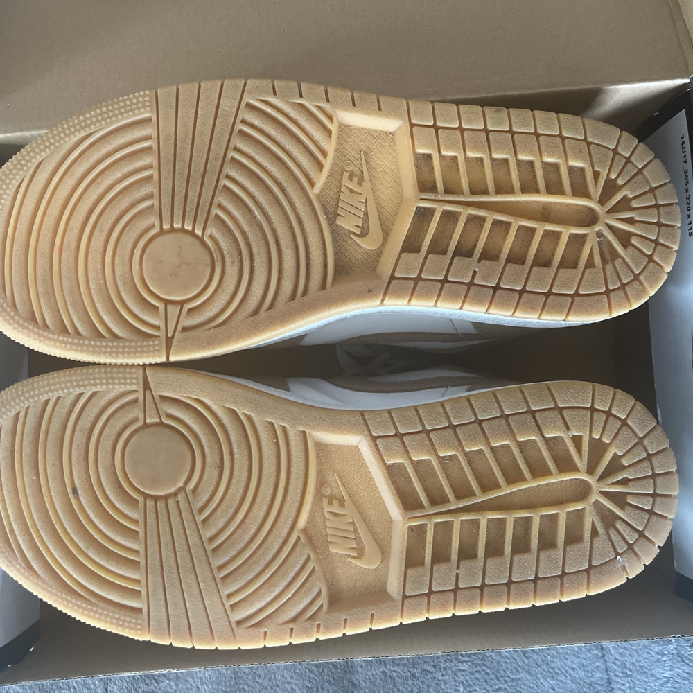 Air Jordan High-Top Sneakers in White and Tan - Picture 3 of 4